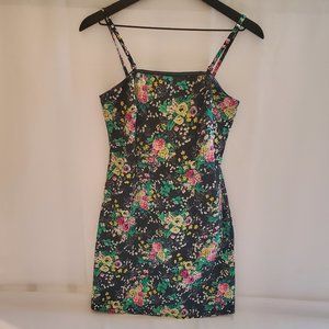 Laundry by Shell Segal Black and Floral Print Midi Straight Dress Size 4